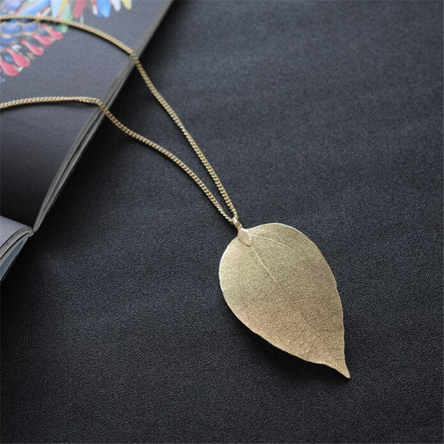 Azamanda™ Gold Plated Leaf Necklace